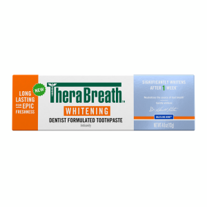 TheraBreath Whitening Toothpaste, Peroxide-Free & Anticavity, Dazzling Mint - Single